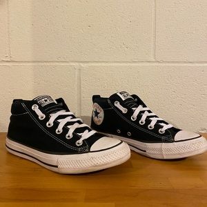 Black Kids' Chuck Taylor Converse All Star Street Mid Sneaker- Big Kid High Tops